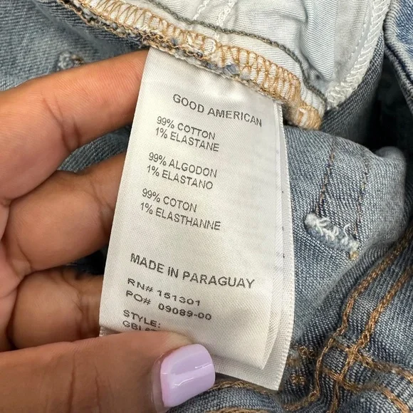 Good American Blue Straight Leg High Waisted Jeans size 10/30 - Picture 7 of 7